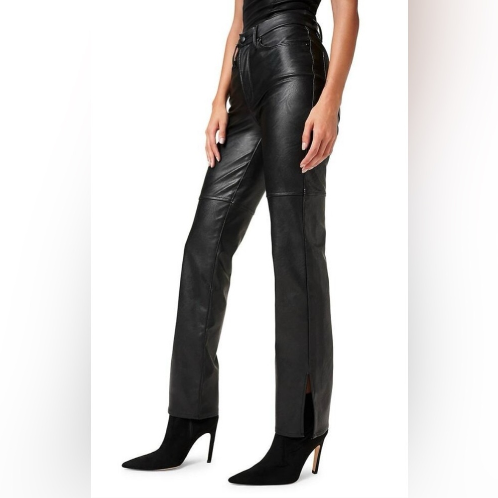 Good American Better Than Leather Good Boy Side Slit Faux Leather Pants